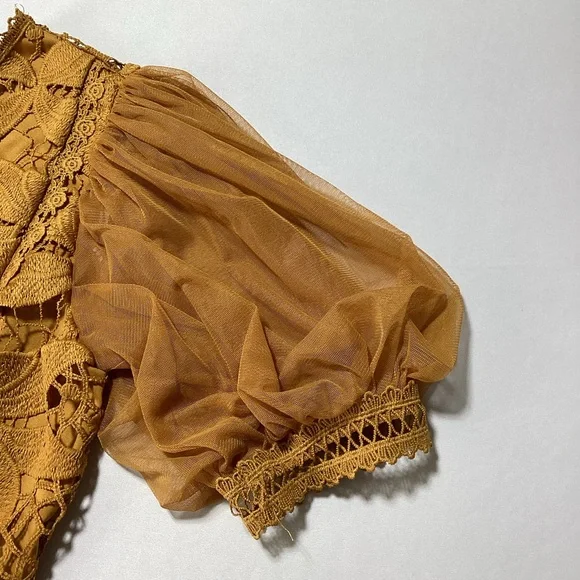 Haute Monde Olivia Lace Puff Sleeve Blouse - Picture 3 of 9